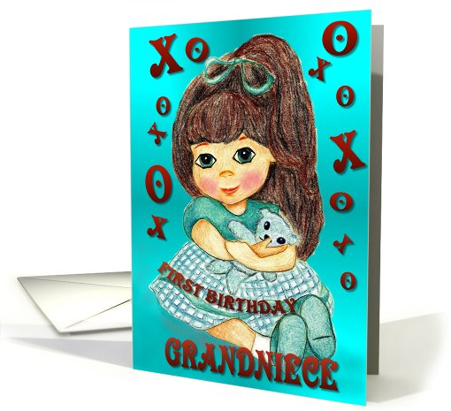 Happy First Birthday Grandniece Grand Niece xoxoxo card (109955)