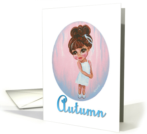 Liddle Autumn Brunette Happy Birthday Girl Invitation card (868396)