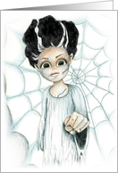 Halloween Creepy Bride Pointing Finger Monster Lady Woman card