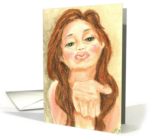 Blowing a Kiss Thank You or All Occasion Kissing card (99903)