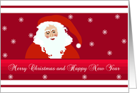 Merry Christmas and Happy New Year Santa card