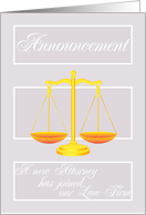 Announcement of a new attorney card