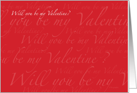 Will you be my Valentine ? - scripted poetic words card