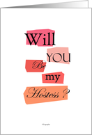 Wedding Hostess card - Will you be my Hostess card - wedding graphic design cards. card