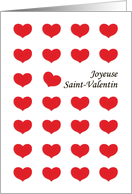 French Valentine’s Day Card - Red Hearts card