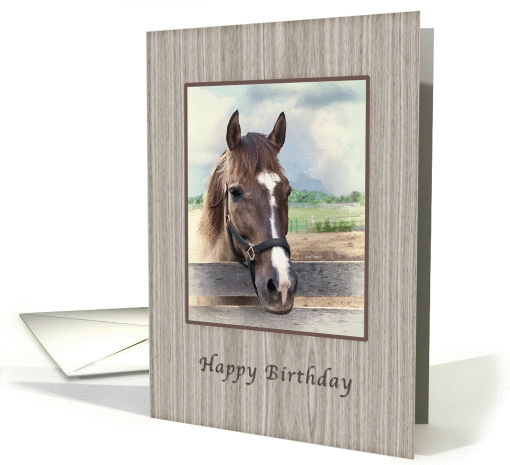 Birthday, Brown Horse with Bridle card (1025019)
