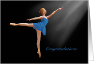 Congratulations, Dance Recital, Ballerina in Arabesque card