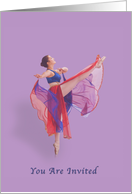 Invitation, Dance Recital, Ballerina in Red and Blue card