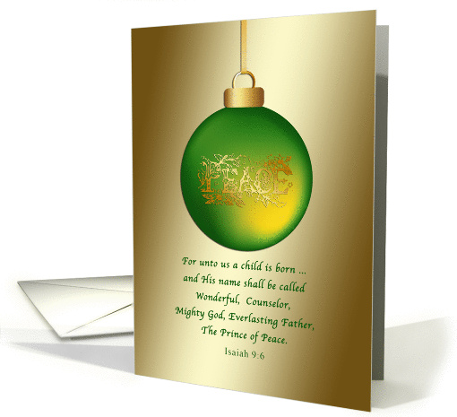 Christmas, Green Peace Ornament, Religious card (1135800)