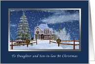 Christmas, Daughter and Son-in-law, Winter Scene card