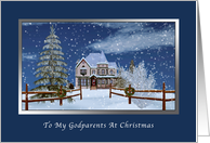 Christmas, Godparents, Winter Scene card