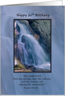 Birthday, 90th, Religious, Mountain Waterfall card