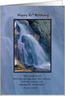 Birthday, 81st, Religious, Mountain Waterfall card