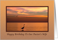 Birthday, Pastor’s Wife, Ocean Sunset with Birds card