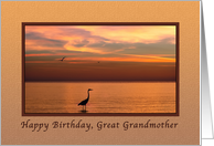 Birthday, Great Grandmother, Ocean Sunset with Birds card
