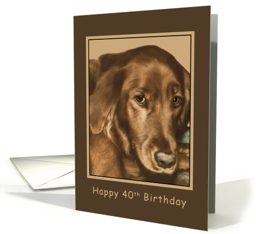 Birthday, 40th, Golden Irish Dog card (1188450)