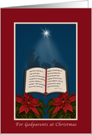 Godparents, Open Bible Christmas Message card