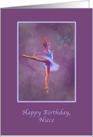 Birthday, Niece, Ballerina in Arabesque Position card