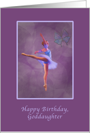 Birthday, Goddaughter, Ballerina in Arabesque Position card