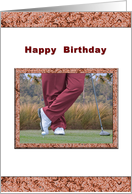 Birthday Day, Golfer Waiting to Tee Off card