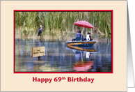 69th Birthday, Two Fishermen at the Lake card
