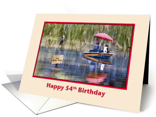 54th Birthday Card with Fishermen and Great Blue Heron card (527882)