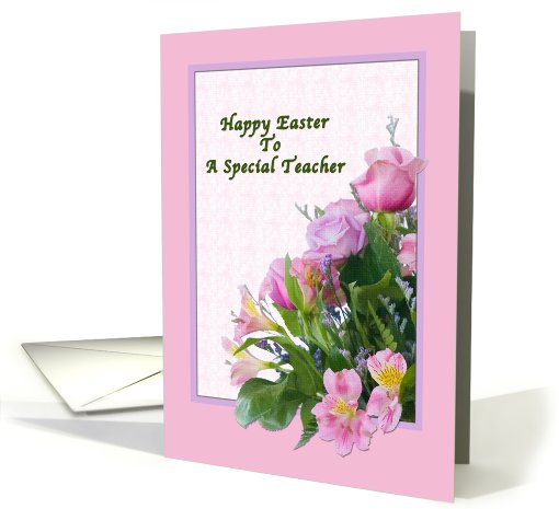 Teacher's Easter Card with Spring Flowers card (554347)