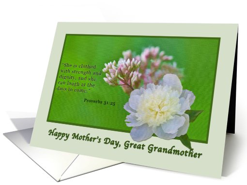 Great Grandmother's Mother's Day Card with Pink and White... (582530)
