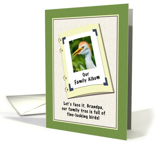 Grandpa's Birthday, Humor, Cattle Egret Bird card (583941)