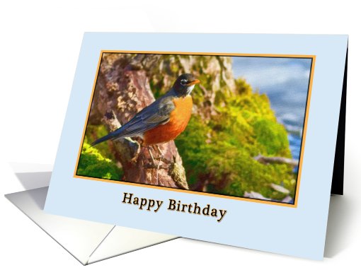 Birthday Card with Robin card (587253)