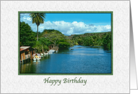 Birthday, Peaceful Hawaiian River card