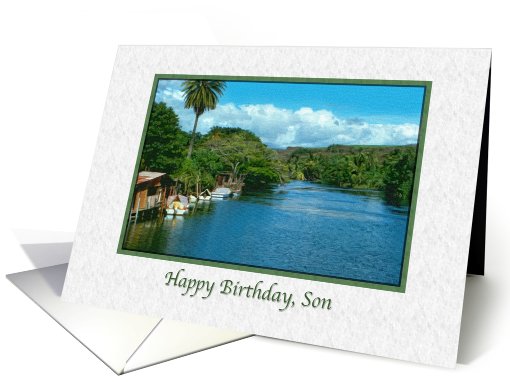 Son's Birthday, Peaceful Hawaiian River card (618491)