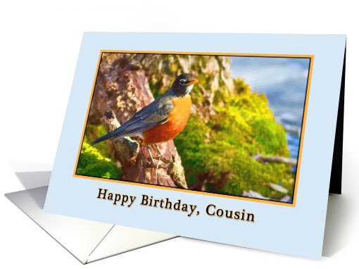 Cousin's Birthday, Robin on a Log card (624282)