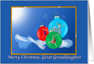 Christmas, Great Granddaughter, Ballerina, Ornaments card