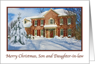 Christmas, Son and Daughter-in-law, Snow, House card