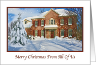Christmas, From All of Us, Snow, House card