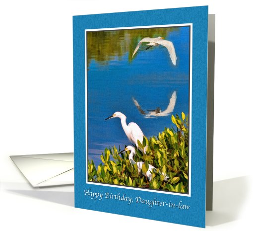 Birthday, Daughter-in-law, Egret Birds card (678574)