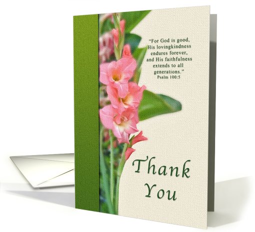 Thank you, Pink Gladiolus card (714235)