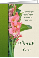 Thank you, Pink Gladiolus card