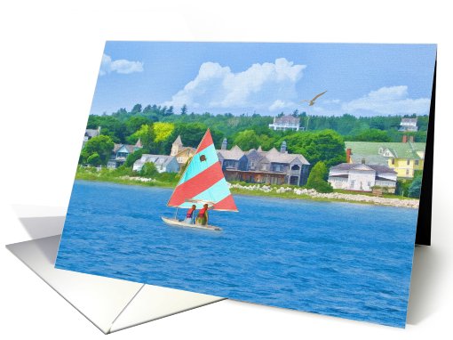 Sailboat on a Lake, Landscape and Nautical card (736299)