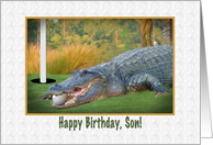 Birthday, Son, Golfer, Alligator card