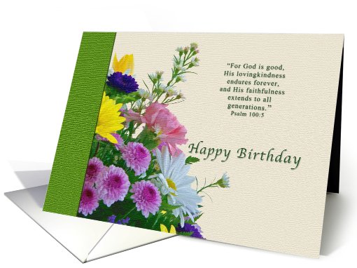 Birthday, Floral Bouquet, Religious card (817153)
