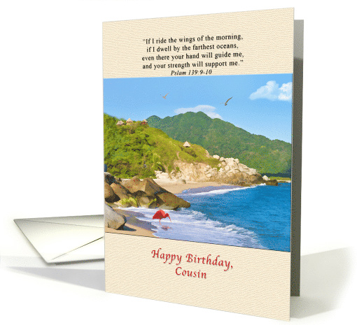 Birthday, Cousin, Beach, Hills, Birds card (820932)