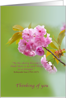 Thinking of You, Cherry Blossoms, Pink and Green card
