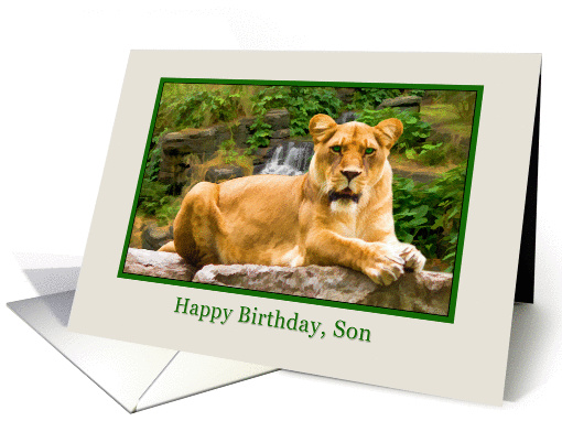 Birthday, Son, Lion on a Rock card (856290)