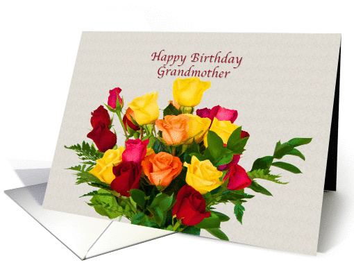 Birthday, Grandmother, Bouquet of Roses card (914671)