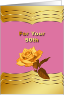 Anniversary, 50th, Wedding, Golden Rose card