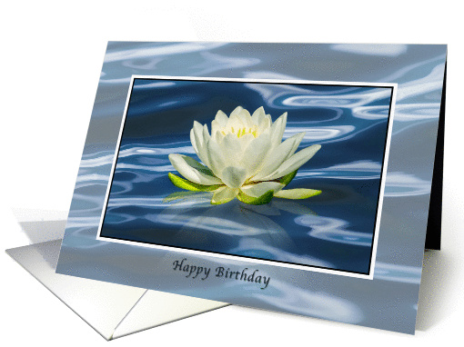 Birthday, Water Lily on Water, Religious card (960785)