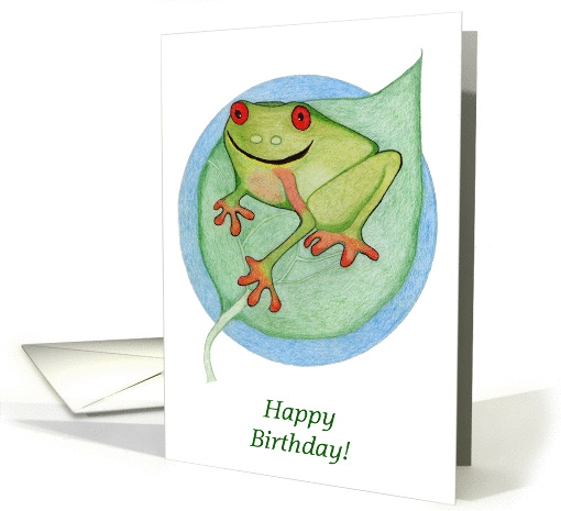 Happy Birthday Frog on a Lily Pad card (344530)