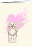 Teddy Bear Blowing Kisses Valentine card